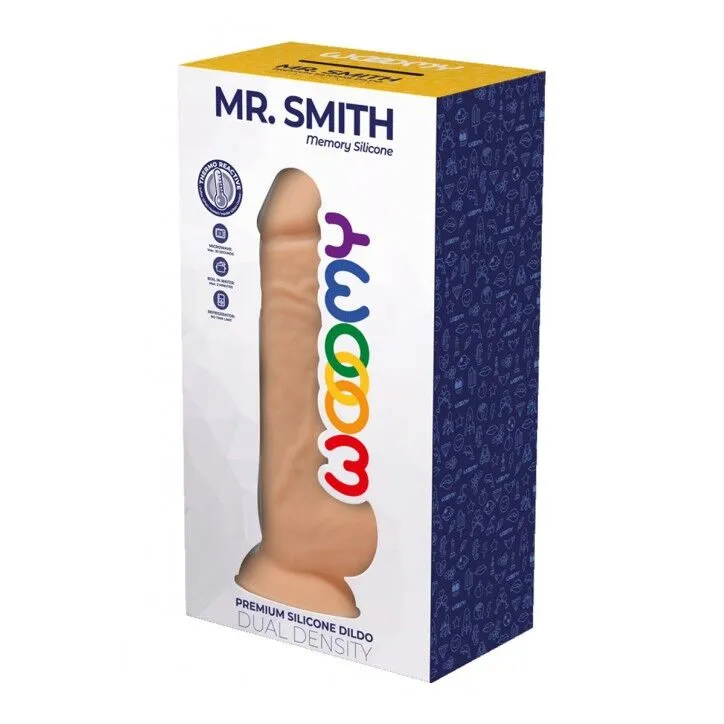 Фалоімітатор Wooomy Mr.Smith термореактивний, з присоскою, 17,5 см, тілесний