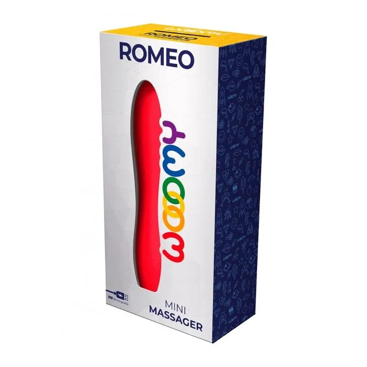 Мінівібратор Wooomy Romeo, червоний, 10 режимів вібрації