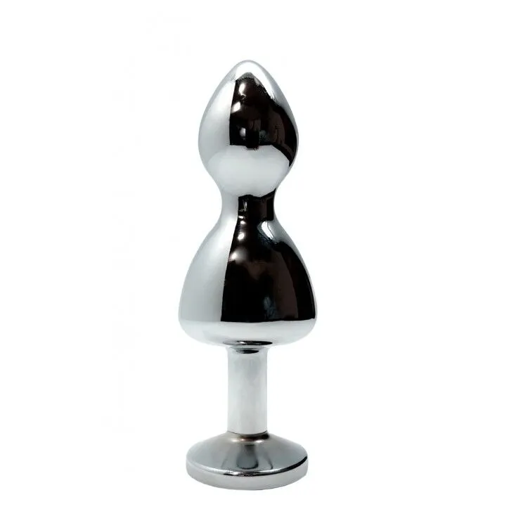 Анальна пробка Wooomy Lollypop Double Ball Metal Plug M, темне срібло