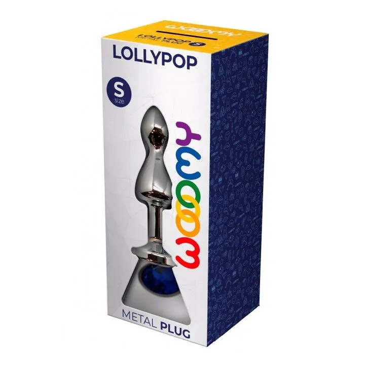 Металева анальна пробка Wooomy Lollypop Double Ball Metal Plug Blue S