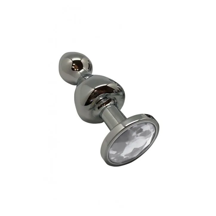 Металева анальна пробка Wooomy Lollypop Double Ball Metal Plug S, діаметр 2,8 см