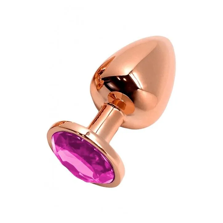 Металева анальна пробка Wooomy Tralalo Rose Gold Metal Plug Magenta L