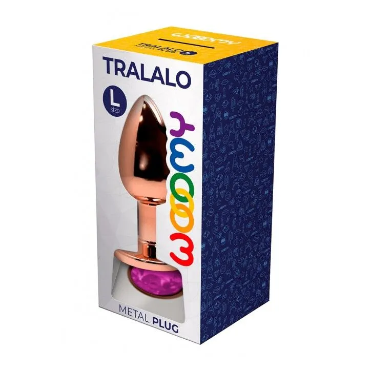 Металева анальна пробка Wooomy Tralalo Rose Gold Metal Plug Magenta L