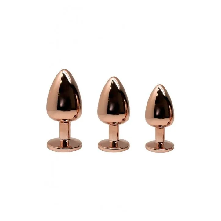 Металева анальна пробка Wooomy Tralalo Rose Gold Metal Plug Size L