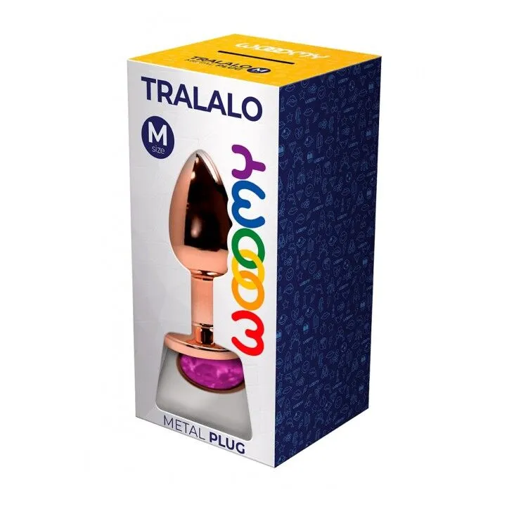 Металева анальна пробка Wooomy Tralalo Rose Gold Metal Plug Magenta M
