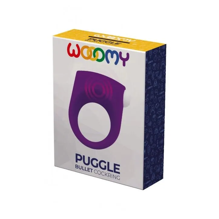 Ерекційне віброкільце Wooomy Puggle, 1 віброрежим, фіолетове