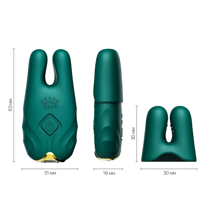 Смарт-вібратор для грудей Zalo Nave Turquoise Green з пультом ДК