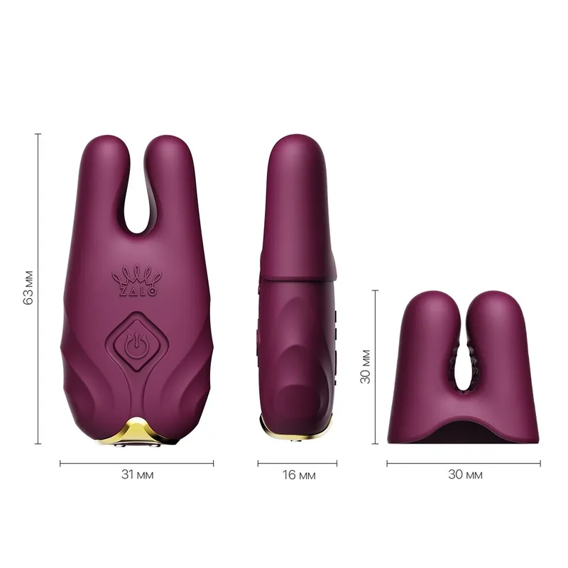 Смарт-вібратор для грудей Zalo Nave Velvet Purple з пультом ДК