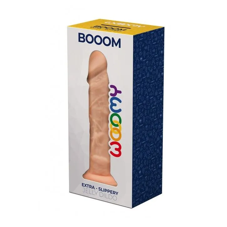 Фалоімітатор Wooomy Booom, з присоскою, тілесний, 19,3х4,3 см