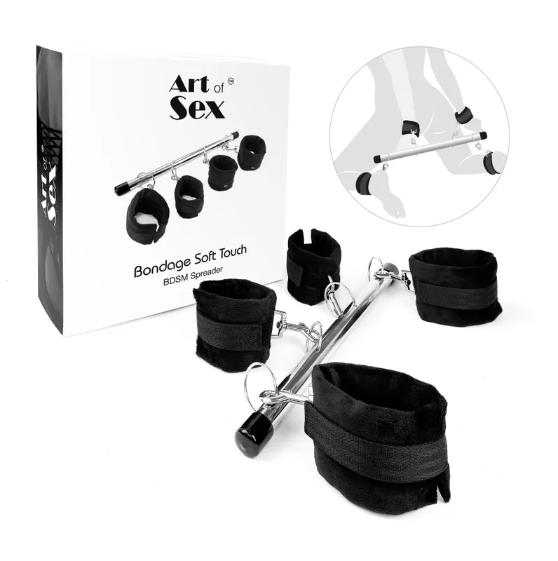 Колодка-розпірка Art of Sex – Bondage Soft Touch BDSM Spreader, чорна