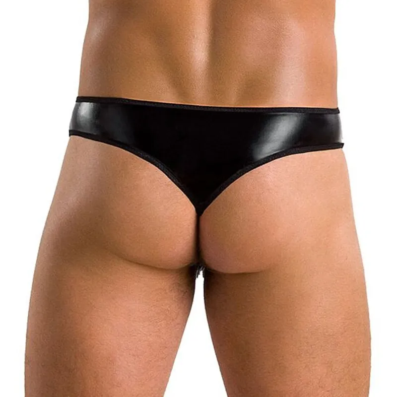 Чоловічі стрінги Passion Thong Paul S/M, чорні, під латекс