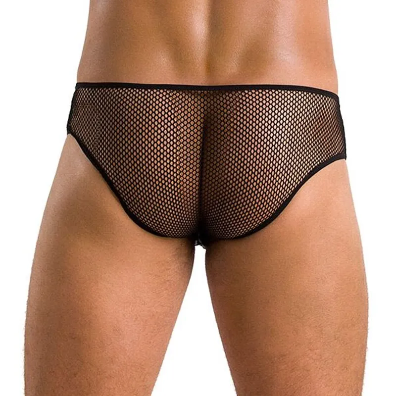 Чоловічі труси зі шнурівкою Passion Slip Richard XXL/XXXL, екошкіра, сітка