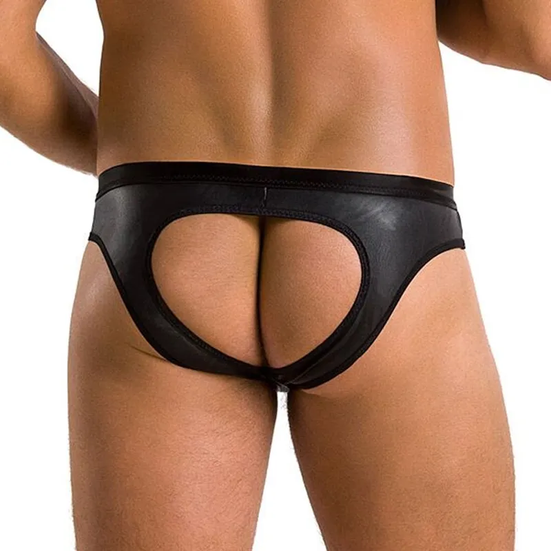 Чоловічі сліпи з вирізами Passion Slip Joe, L/XL, екошкіра, чорні
