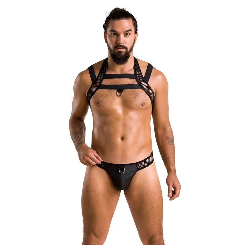 Комплект чоловічої білизни з кріпленнями Passion Jacob XXL/XXXL, чорний
