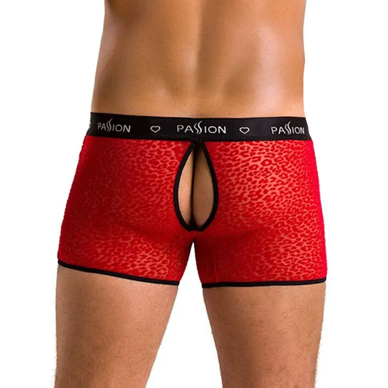 Чоловічі прозорі боксери Passion Short Parker L/XL, леопардовий принт