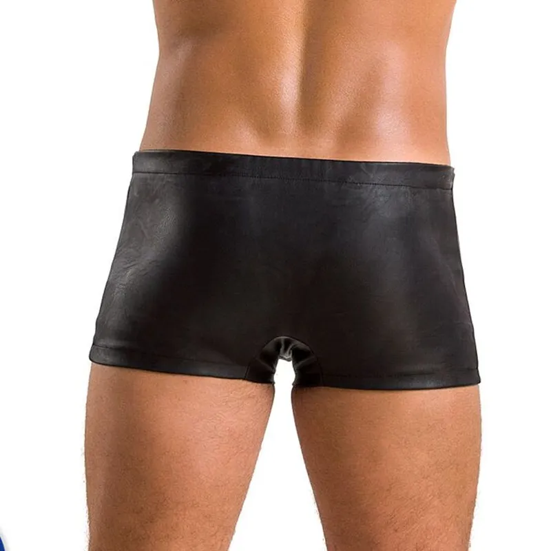 Чоловічі боксери з екошкіри Passion Short David S/M, чорні