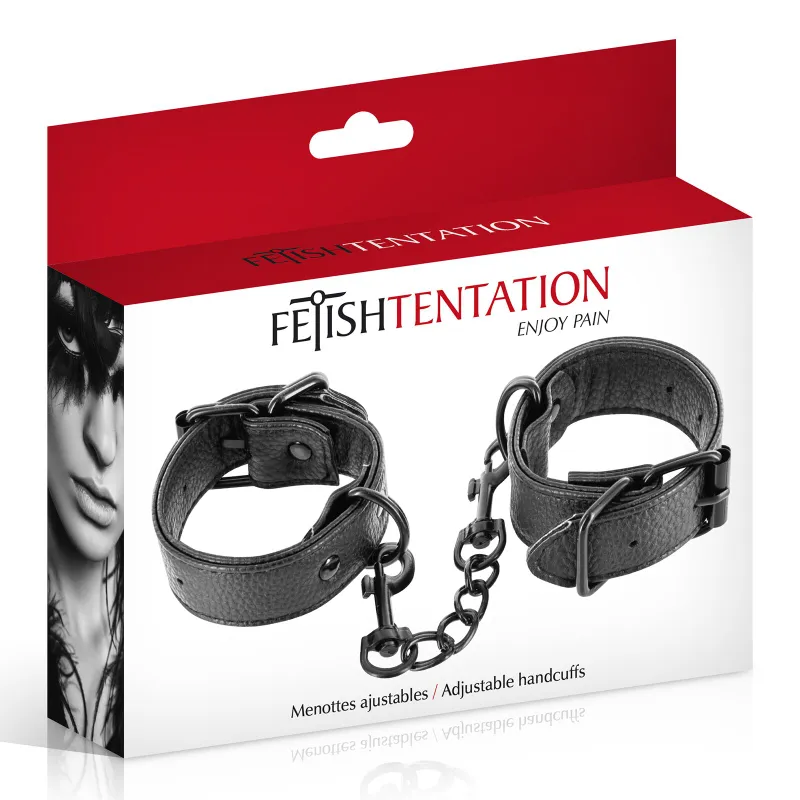 Наручники Fetish Tentation Adjustable Handcuffs, чорні, регульовані