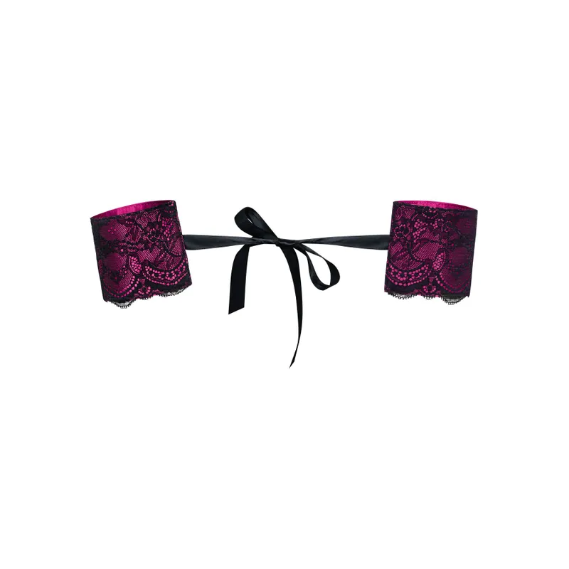 Наручники-манжети на стрічках Obsessive Roseberry cuffs, рожеві