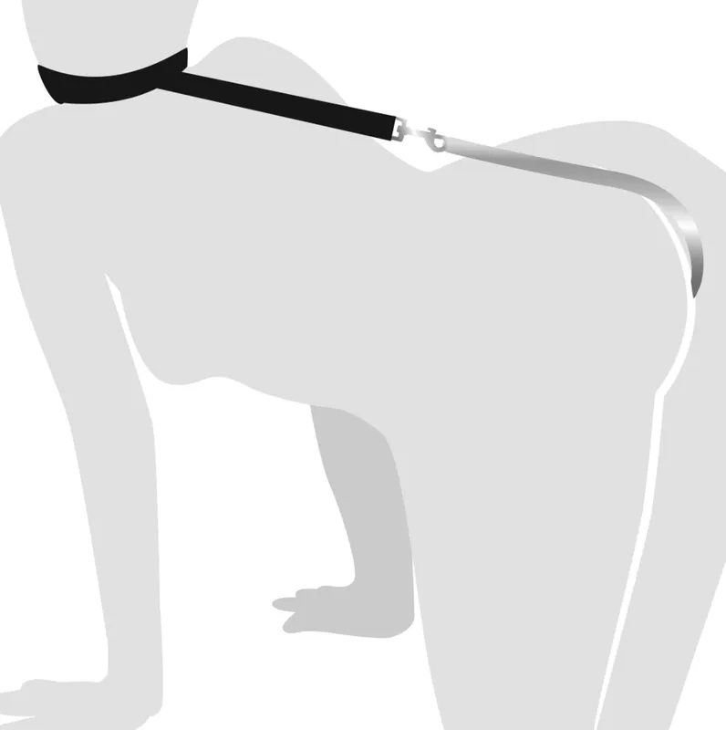 Анальний гак 2 з нашийником з натуральної шкіри Art of Sex - Anal hook, Чорний