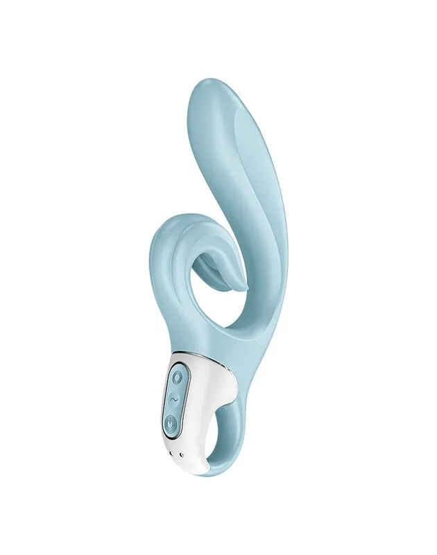 Вібратор-кролик Satisfyer Love Me Blue, гнучкий, з відростком потрійного кінчика