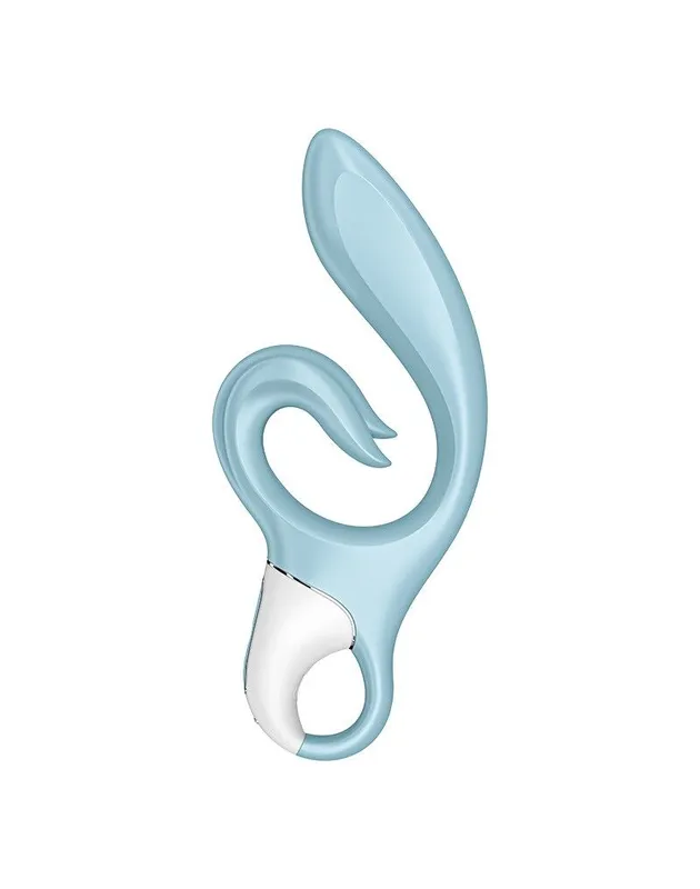 Вібратор-кролик Satisfyer Love Me Blue, гнучкий, з відростком потрійного кінчика