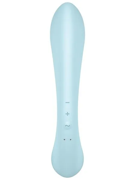 Вібратор-кролик Satisfyer Triple Oh Light Blue, 3 мотори, руків'я-масажер