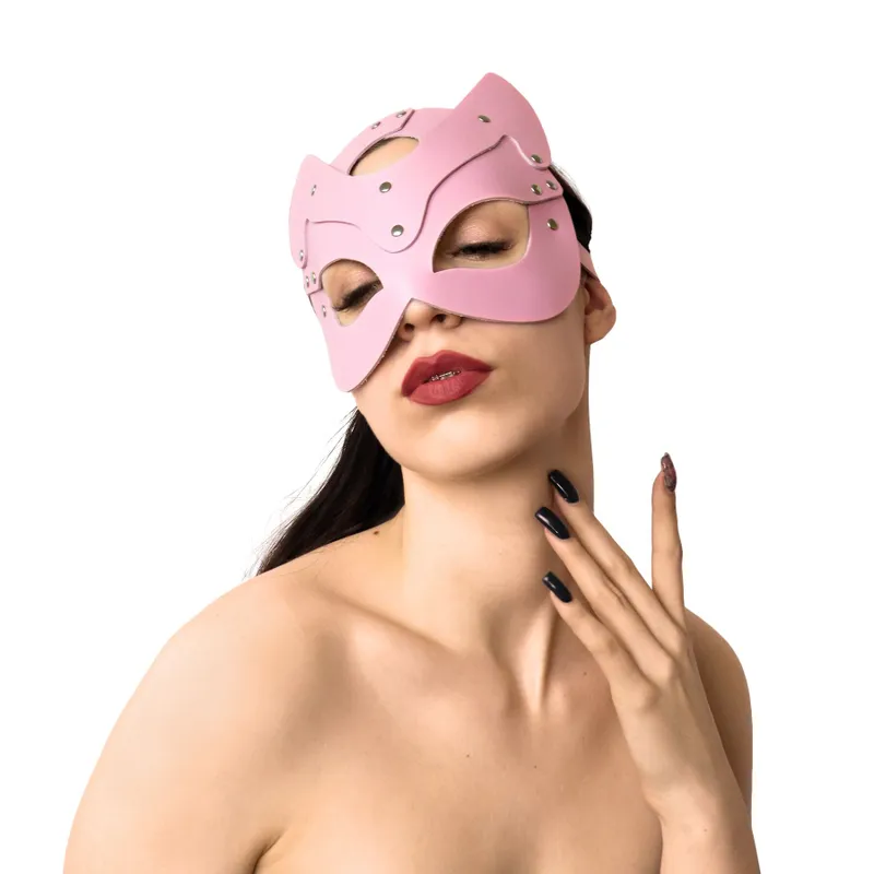 Маска кішки Art of Sex - Cat Mask, рожева, натуральна шкіра
