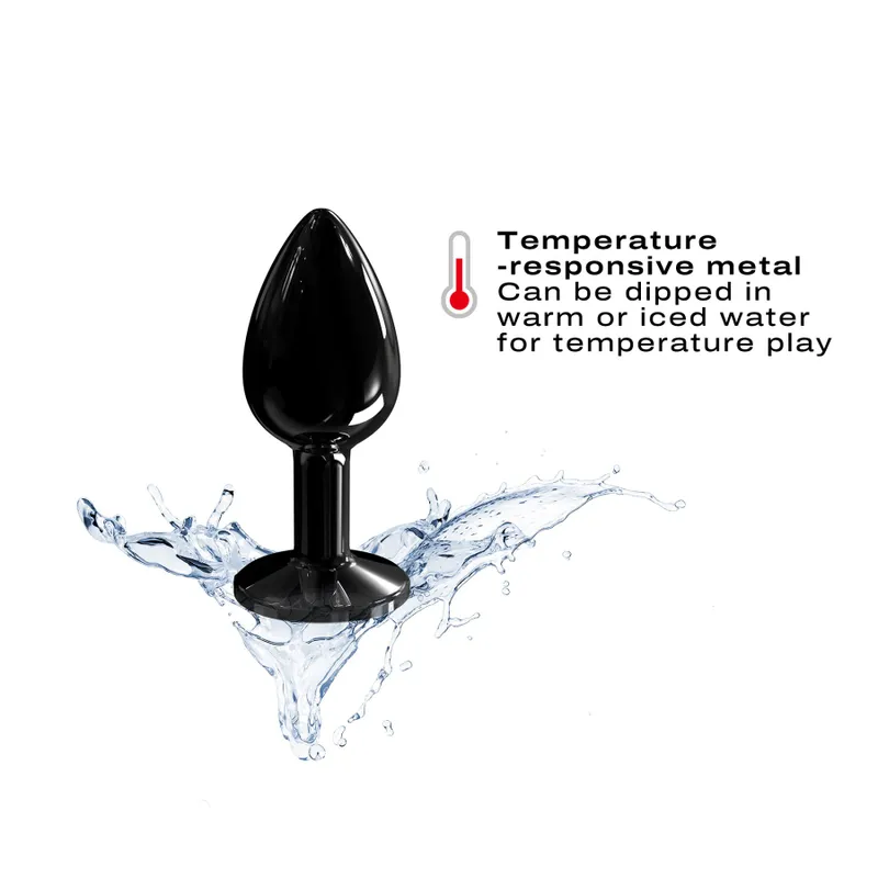 Анальна пробка металева Dorcel Diamond Plug Black S з кристалом