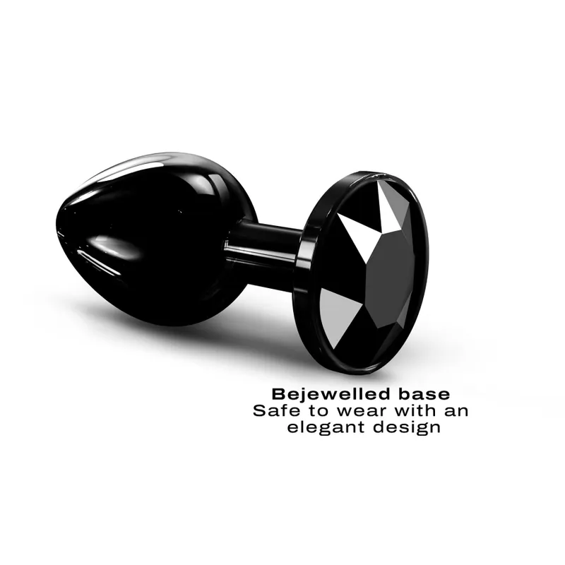 Анальна пробка металева Dorcel Diamond Plug Black M з кристалом