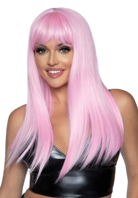 Перука Leg Avenue Long straight bang wig Pink, довга, рожева, 61 см