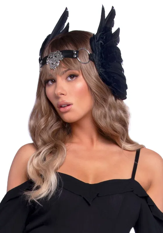 Пов’язка на голову з крилами Leg Avenue Feather headband Black