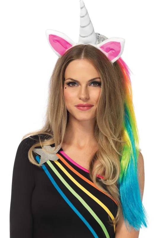 Обруч ріг єдинорога Leg Avenue Magical Unicorn Headband з райдужною гривою