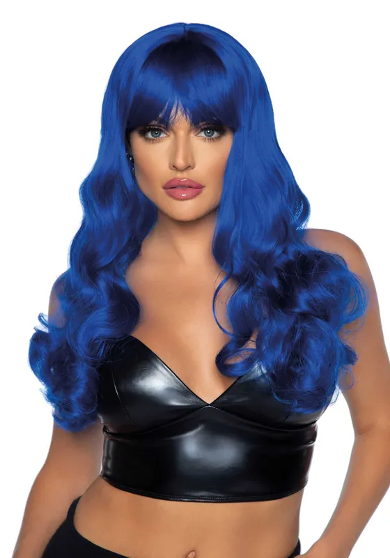 Хвиляста перука Leg Avenue Misfit Long Wavy Wig Blue, довга, 61 см