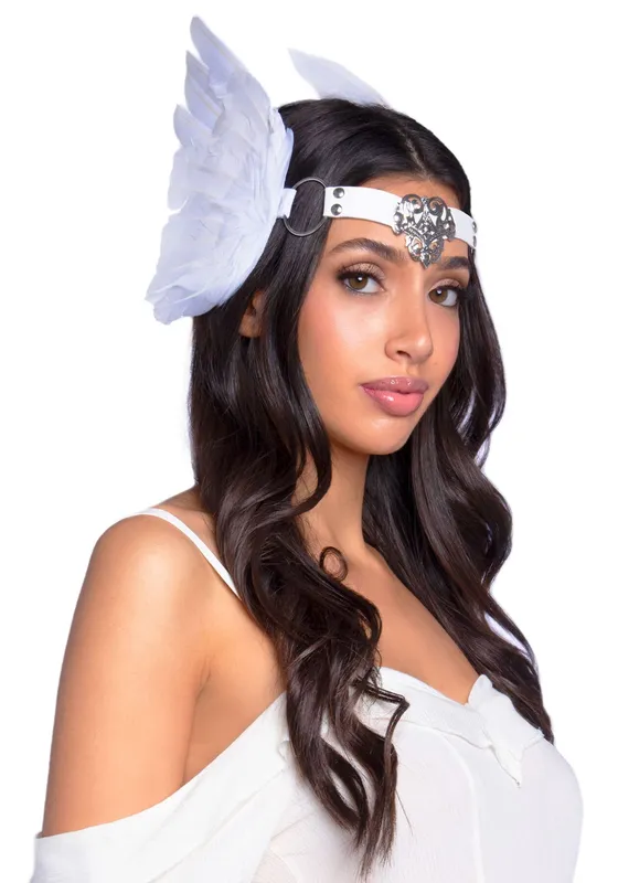 Пов'язка на голову з крилами Leg Avenue Feather headband White