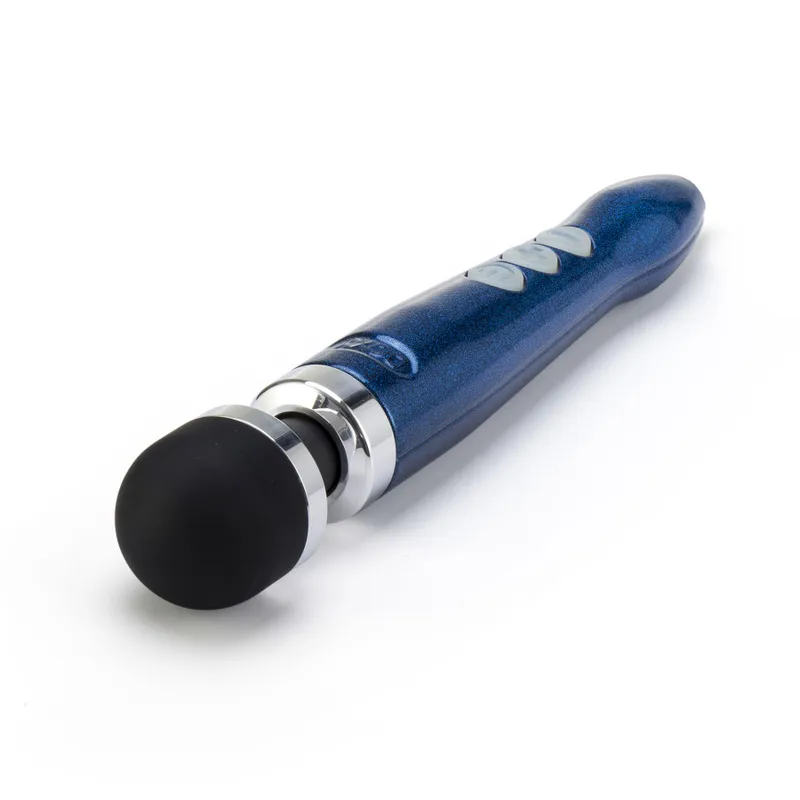 Вібромасажер DOXY Die Cast 3R - Blue Flame, металевий корпус, перезаряджуваний