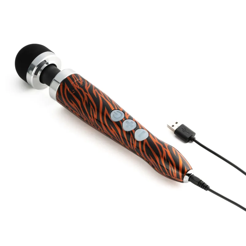 Вібромасажер DOXY Die Cast 3R, метал, перезаряджуваний, колір Tiger