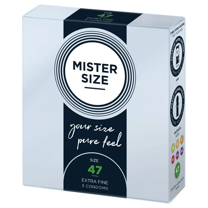 Презервативи Mister Size - pure feel - 47 (3 шт.), товщина 0,05 мм