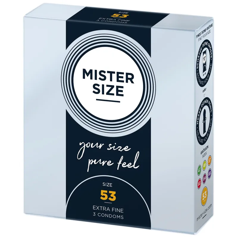 Презервативи Mister Size - pure feel - 53, 3 шт, товщина 0,05 мм