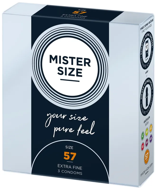 Презервативи Mister Size pure feel 57 (3 шт), товщина 0,05 мм