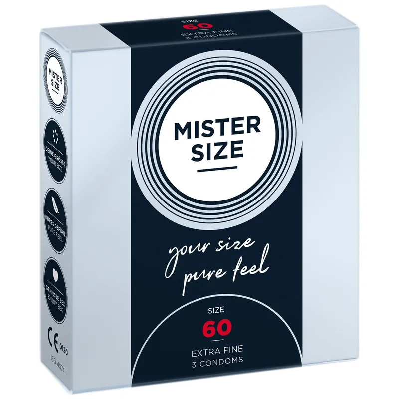Презервативи Mister Size pure feel 60 (3 шт), товщина 0,05 мм