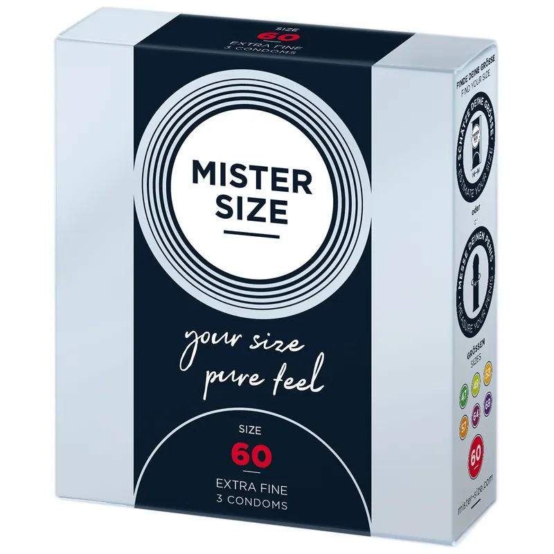 Презервативи Mister Size pure feel 60 (3 шт), товщина 0,05 мм