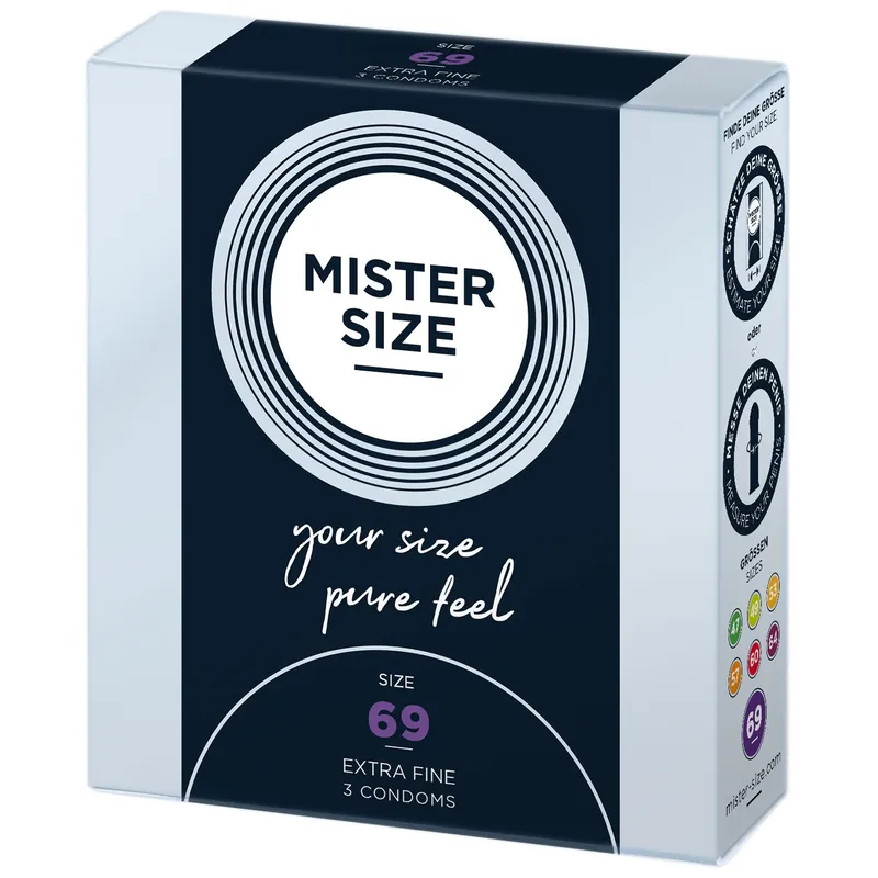 Презервативи Mister Size pure feel 69 (3 шт), товщина 0,05 мм