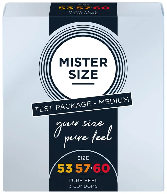 Набір презервативів Mister Size - pure feel - 53–57–60, 3 розміри, товщина 0,05 мм
