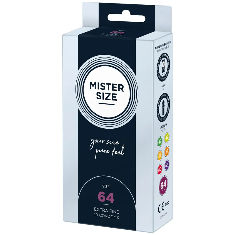 Презервативи Mister Size pure feel 64, 10 шт, товщина 0,05 мм