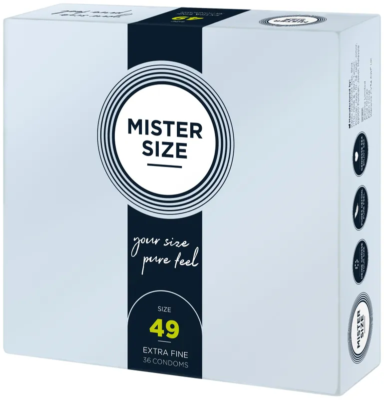 Презервативи Mister Size Pure Feel 49, 36 шт, товщина 0,05 мм