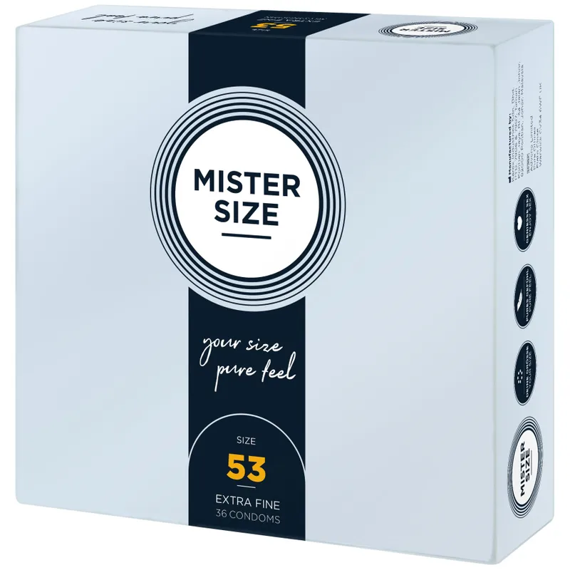 Презервативи Mister Size pure feel 53 (36 шт), товщина 0,05 мм