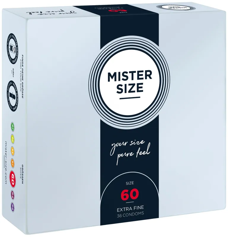 Презервативи Mister Size - pure feel - 60, 36 шт, товщина 0,05 мм