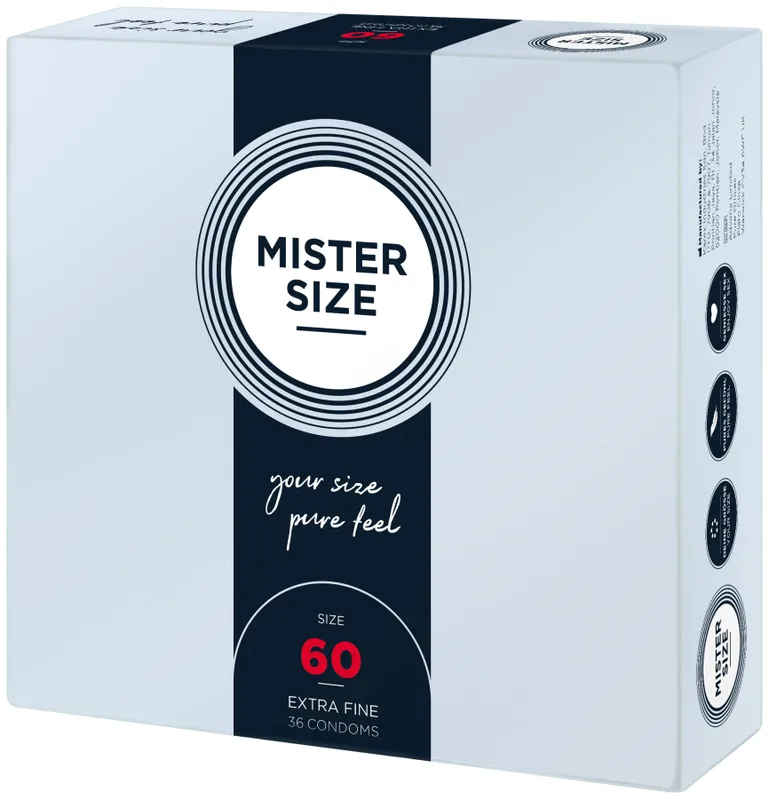 Презервативи Mister Size - pure feel - 60, 36 шт, товщина 0,05 мм