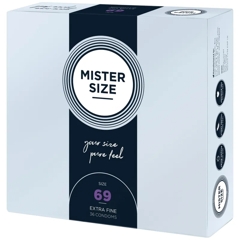 Презервативи Mister Size - pure feel - 69, 36 шт, товщина 0,05 мм