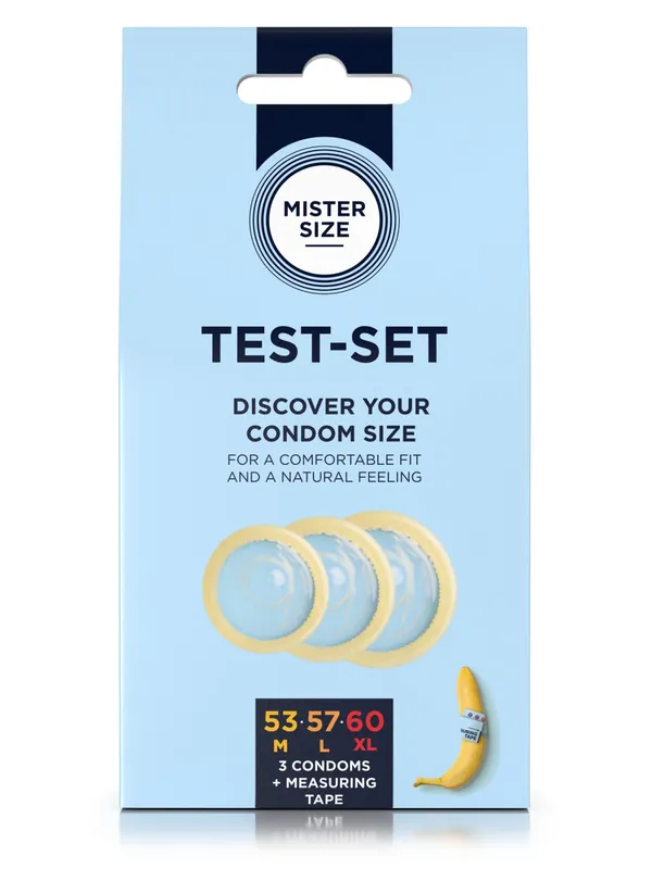 Набір презервативів Mister Size TEST-SET 53–57–60, 3 розміри + лінійка, 0,05 мм
